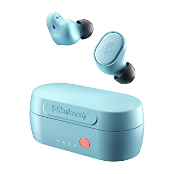 Skullcandy Sesh Evo True Wireless Earbuds with 24 Hours Total Battery Rapid Charge, IP55 Sweat, Water and Dust Resistant, Solo Bud and Tile Tracking (Bleached Blue)