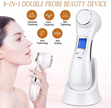 6-in-1 Face Firming Machine for Skin Activation 5 Colors Lights Multifunctional Beauty Massager