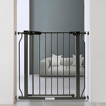 BalanceFrom Easy Walk-Thru Safety Gate for Doorways and Stairways with Auto-Close/Hold-Open Features, 30-Inch Tall, Fits 29.1 - 33.8 Inch Openings, Graphite