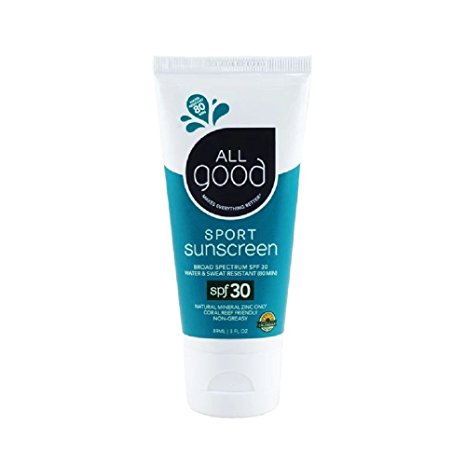 NEW All Good SPF 30 Sport Sunscreen Lotion, Water Resistant, 3 oz