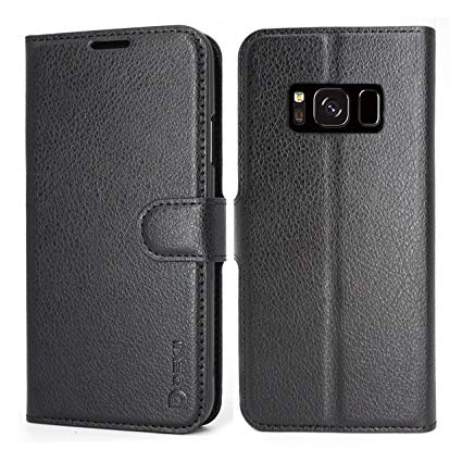 Samsung S8 Case,Galaxy S8 Wallet Case, Dekii Ultra Slim Soft PU Leather Case with Card Holder Magnetic Closure S8 Flip Cover Kickstand Impact Resistant Protective Case for Samsung Galaxy S8, Black