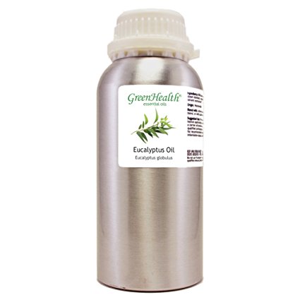 Eucalyptus Globulus – 16 fl oz (473 ml) Aluminum Bottle w/ Plug Cap – 100% Pure Essential Oil – GreenHealth