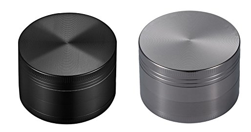 Herb Grinder , Willaire 2-Pack Herb / Spice / Tobacco / Weed Kitchen Grinder with Pollen Catcher, 4-Piece 40mm Heavy Duty Anodized Aluminum with Scrapper