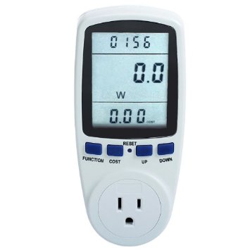 Floureon LCD Display Plug Power Meter Energy Watt Voltage Amps Meter with Electricity Usage Monitor Reduce Your Energy Costs