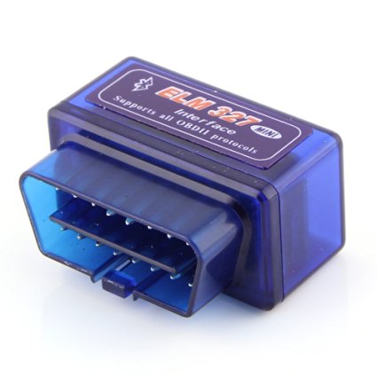 (Blue) Mini ELM327 V1.5 Supper Mini OBD2 OBD-II Bluetooth Car Auto Diagnostic Interface Scanner Tool