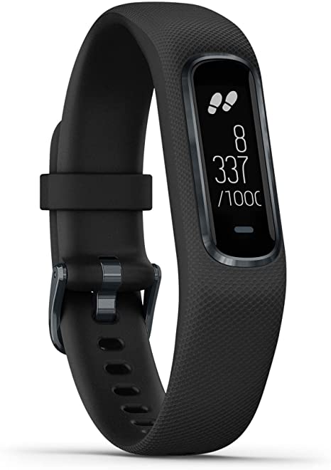 Garmin Large vivosmart 4 Smart Activity Tracker with Wrist-Based Heart Rate and Fitness Monitoring Tools - Black (Renewed)