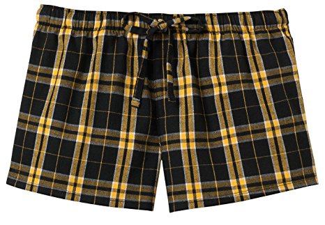 Ladies Soft & Cozy Plaid Flannel Pajama Boxer Shorts . Juniors Sizes: XS-4XL