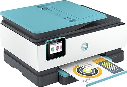 HP OfficeJet Pro 8028e Wireless All-in-One Inkjet Color Photo Printer, Copier, Scanner, Fax Machine with Mobile/Cloud Printing, Automatic Duplex, White (1K7K7A), XPI USB Printer Cable