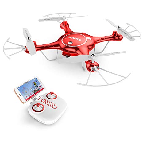 AUKWING New Drone With 720P HD Camera , Syma X5UW Wifi FPV RC Quadcopter Headless Outdoor, 2.4G 6 Axis Gyro (Red)