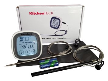 BBQ internal electronic instant read probe meat thermometer for oven, charcoal grill and as a digital candy thermometer timer. TouchTemp is great for home kitchen gifts.