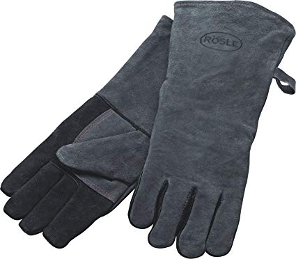 Rösle 16-inch Leather Barbeque Grilling Gloves