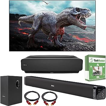 Hisense 100-Inch L5 Series 100L5F 4K HDR Smart Laser TV Bundle with 100" ALR Cinema Screen   Deco Gear Home Theater Soundbar  TaskRabbit Installation