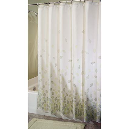 InterDesign Botanical Shower Curtain, 72-Inch by 72-Inch, Verde