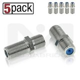 Mediabridge F81 Connector - 3GHz Female to Female F-Type Adapter - 5 Pack - Part CONN-F81-2PK