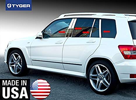 Made in USA! Works with 2010-2017 Mercedes-Benz GLK 8PC Stainless Steel Chrome Pillar Post Trim