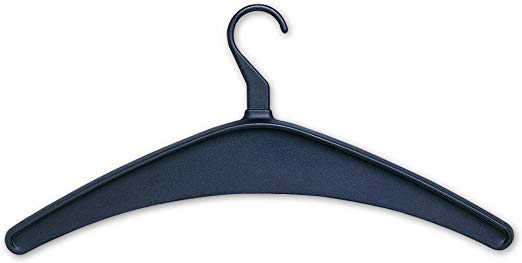 Quartet 20801 Heavy-Duty One-Piece Molded Plastic Hangers, 16-3/4", Black, 12 per Pack