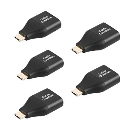 USB C to HDMI 4K, CableCreation [5 Pack] Type C (Compatible Thunerbolt 3) to HDMI Adapter, Compatible MacBook Pro/MacBook/iMac 2017/Chromebook Pixel/Yoga 920/XPS 13/Samsung S9/Huawei Mate 10, Black