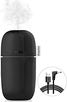 EasyAcc USB Car Essential Oil Humidifier 110ml Cup Shape Humidifier Aroma Diffuser Waterless Auto-Off Leak Proof Ultra-Quiet for Vehicle Bedroom Lounge Baby Room Yoga Office Spa-Black