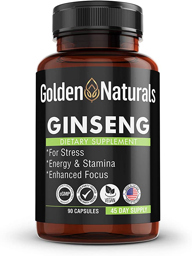 Korean Red Panax Ginseng 1000 MG, w/High Strength 80% Ginsenosides, for Enhanced Focus, Energy and Stress Support - 90 Veggie Capsules