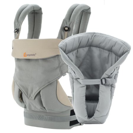 Ergobaby Bundle - 2 Items: Grey 4 Position 360 Carrier and Grey Infant Insert