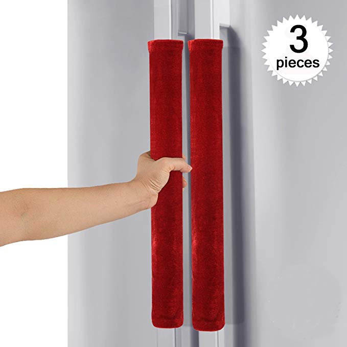 Comforfeel Refrigerator Door Kitchen Appliance Handle Covers, Keep Your Kitchen Appliance Handle Clean (Red)