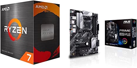 AMD Ryzen 7 5700G 8-Core, 16-Thread Unlocked Desktop Processor & ASUS Prime B550-PLUS AMD AM4 Zen 3 Ryzen 5000 & 3rd Gen Ryzen ATX Motherboard