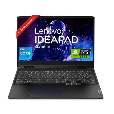 Lenovo IdeaPad Gaming 3 Intel Core i5 12450H 15.6" (39.62cm) FHD IPS 120Hz Gaming Laptop (16GB/512GB SSD/Win11/Office 2021/NVIDIA RTX 3050 4GB/Alexa/3 Month Game Pass/Onyx Grey/2.3Kg), 82S9017TIN