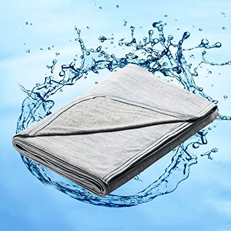 Marchpower Cooling Blanket, Japanese Arc-chill Q-MAX&gt;0.4 Cooling Fiber Summer Blankets, Double-sided Lightweight Cool Blanket Absorb Heat for Night Sweats Breathable and Skin-friendly - 150x200cm,Grey