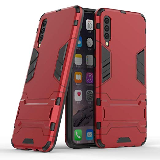 Case for Galaxy A50 DWaybox 2 in 1 Hybrid Armor Hard Back Case Cover with Kickstand Compatible with Samsung Galaxy A50 SM-A505 6.4 Inch (Marsala Red)