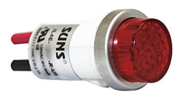 SUNS IL4E-240E-R-U6 LED 1/2" Red Indicator Light Raised 240V Wire Ideal