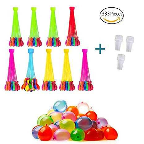 Instant Water Balloons, Bunch Balloons Water Fight Game for Summer Outdoor - 333 Pack, by CloverTale