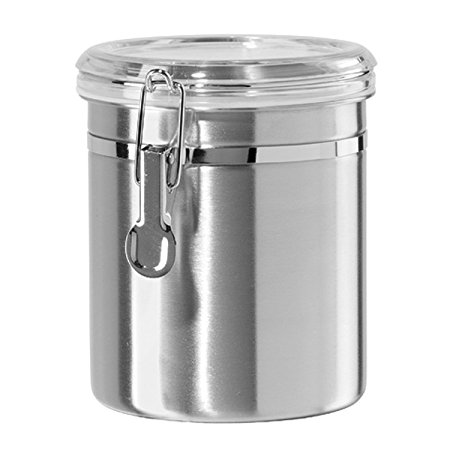 Oggi 52-Ounce  Stainless Steel Airtight Canister with Clear Arylic Lid and Locking Clamp