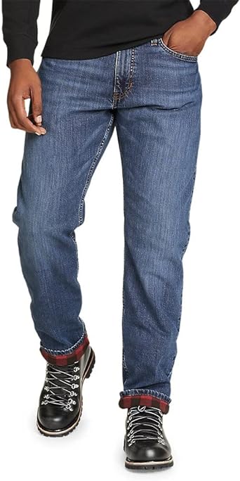 Eddie Bauer Men's H2Low Flex Flannel-Lined Jeans