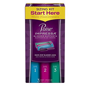 Poise Impressa Incontinence Supports in 3 Sizes for Bladder Control Sizing Kit