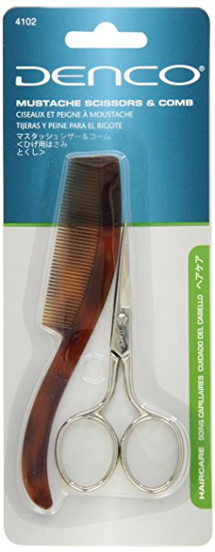 Denco Mustache Scissors and Comb Set