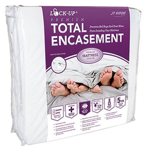 JT Eaton Lock-Up Total Encasement Bed Bug Protection for Mattress,White,King