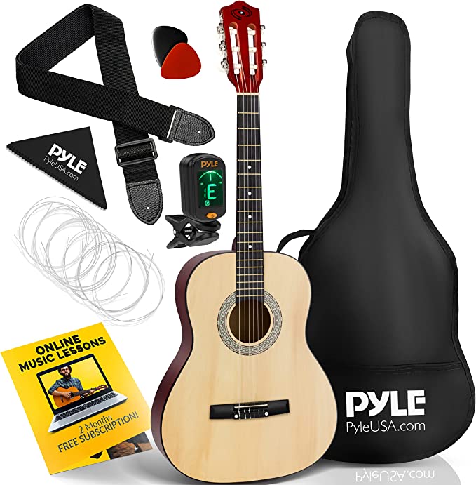 Classical Acoustic Guitar 36 Inch Junior Set, ¾ Size Nylon String Wood Classic Guitarra Acustica For Beginner Youth, Kids, Boys, Girls, Teen, Adult With Accessories Pack