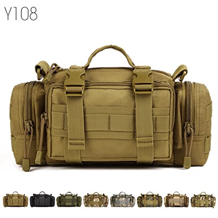 FlyHawk Tactical Assault Deployment Bag Versatile Molle Sling Waist Shoulder Pack