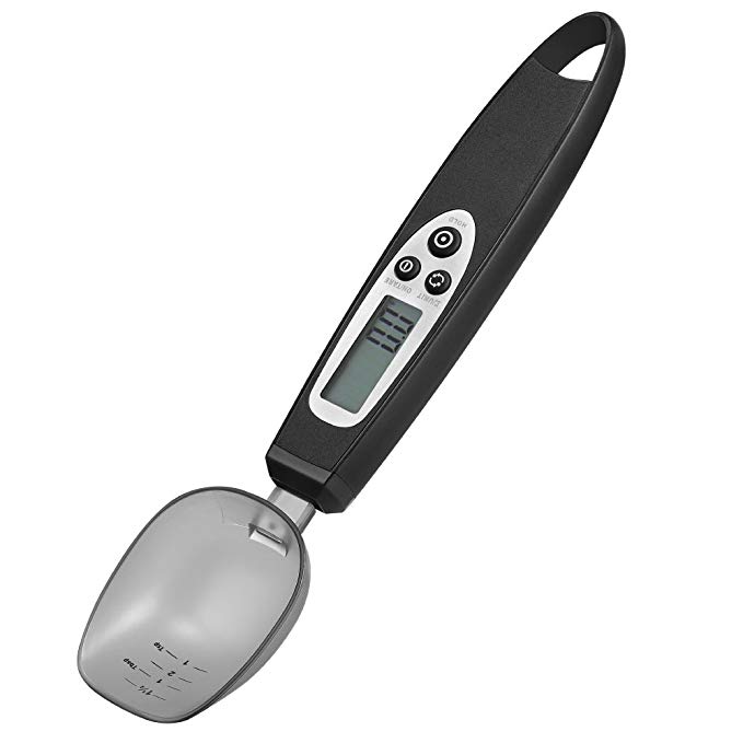 Spoon Scale,JERRYBOX LCD Kitchen Digital Scale Electronic Measuring Spoon from 0.5g to 300g,Black (New Version Black)