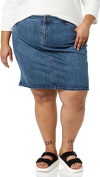 Amazon Essentials Women's Classic 5-Pocket Denim Skirt (Available in Plus Size)