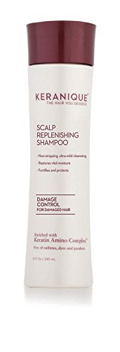 Keranique Scalp Stimulating Keratin Shampoo Damage Control for Thinning Hair, Hair Growth | Keratin Amino Complex, Free of Sulfates, Dyes and Parabens, 8 Fl Oz