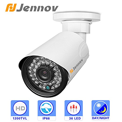 Jennov HD Color Bullet Security Camera 1200Tvl High Resolution Cctv Surveillance Video Outdoor Camera With 6mm Long Range Day Night Vision