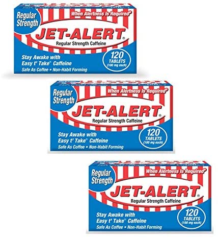 Jet-Alert 100 MG Each Caffeine Tab 120 Count - Pack of 3