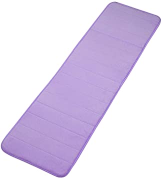 uxcell Memory Foam Non-Slip Bath Mat Soft Bathroom Floor Rugs Washable and Quick Drying Absorbent Rubber Back Runner Area Rug for Kitchen and Bathroom Light Purple 15.7" x 47.2"