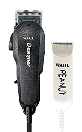 Wahl Professional All Star Clipper/Trimmer Combo #8331 – Features Designer Clip and Peanut Trimmer – Includes Accessories - Black