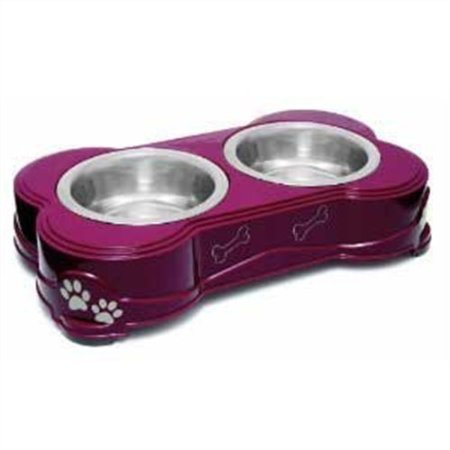 Loving Pets Dolce Diner Dog Bowl, Medium, 1 Quart, Merlot ( 2 Bowl Set )