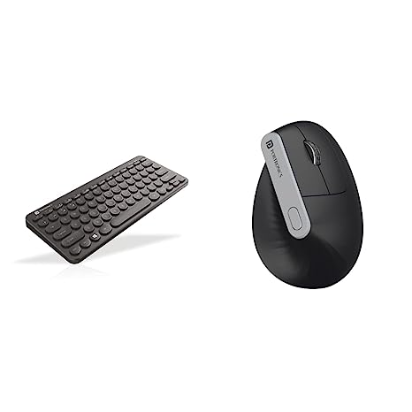 Portronics Bubble Multimedia Wireless Keyboard 2.4 GHz & Toad Ergo Vertical Advanced Wireless Ergonomic Mouse 2.4Ghz, 6D Button, Wrist Support, Adjustable DPI Upto 1200, Supports Hand Posture(Black)