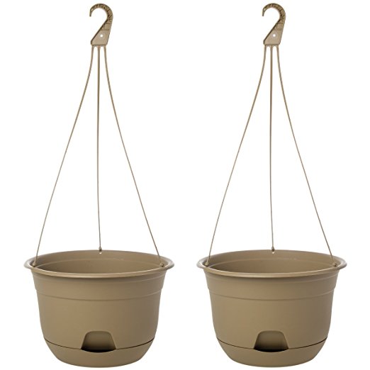 Suncast 2 Pack 12” Self-Watering Hanging Planters Indoor Outdoor Flowers Garden USA