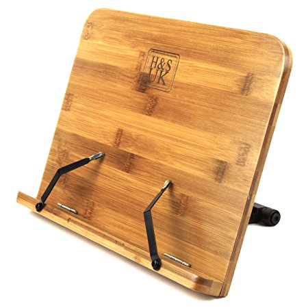 H&S® BamBoo Reading Rest Cookbook Cook Recipe Kitchen Book Holder Stand Bookrest