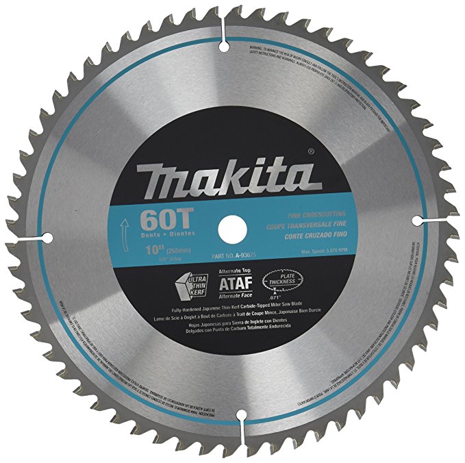 Makita A-93675 10-Inch 60 Tooth Micro Polished Mitersaw Blade